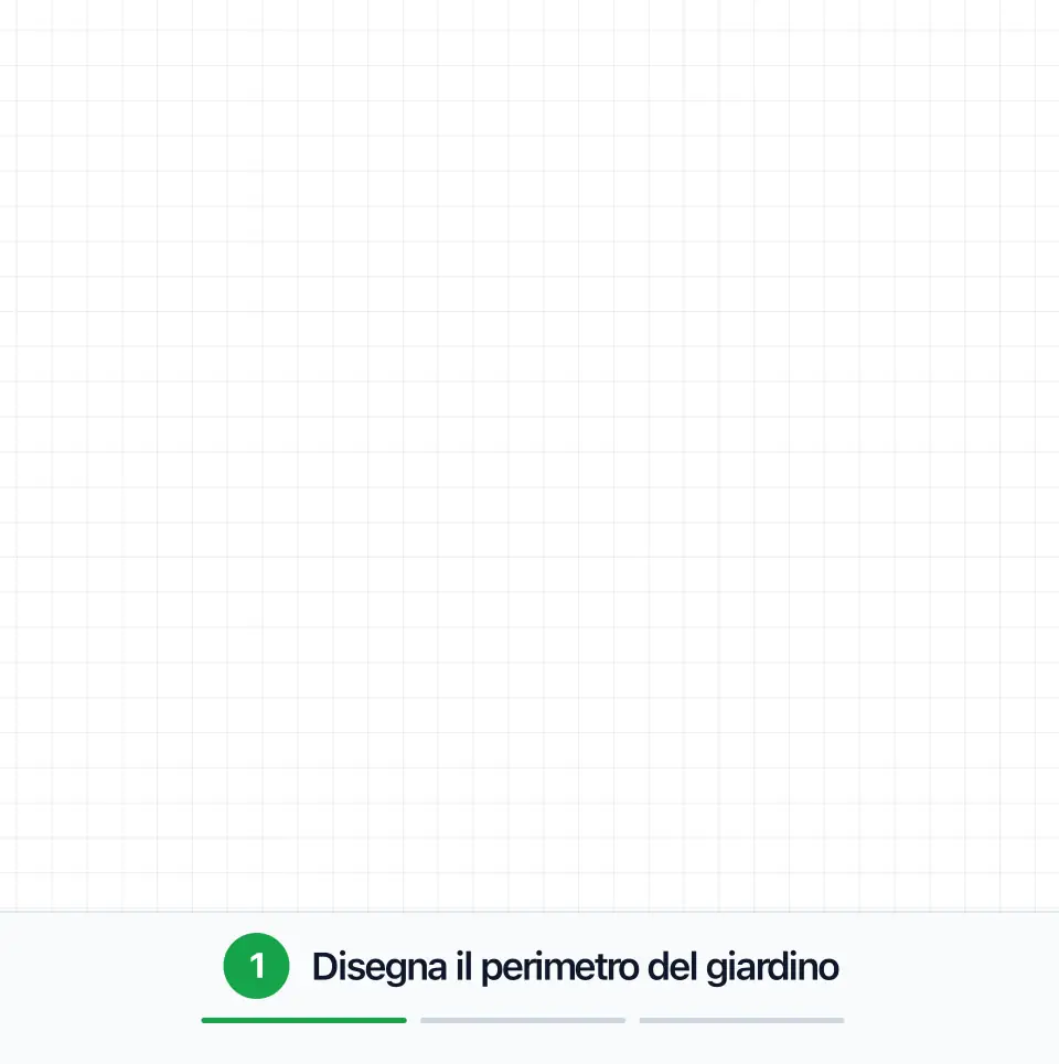 Animazione di SprinklerMap: disegno del perimetro del giardino, posizionamento degli irrigatori e simulazione della copertura d'acqua